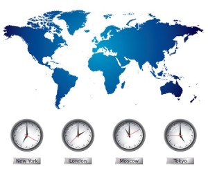 + time zones world map 6460431_s